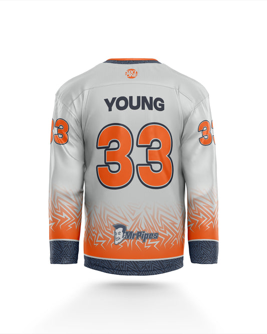 Grey Power Inline Hockey Jersey KIHL Rink Wars Rear Back