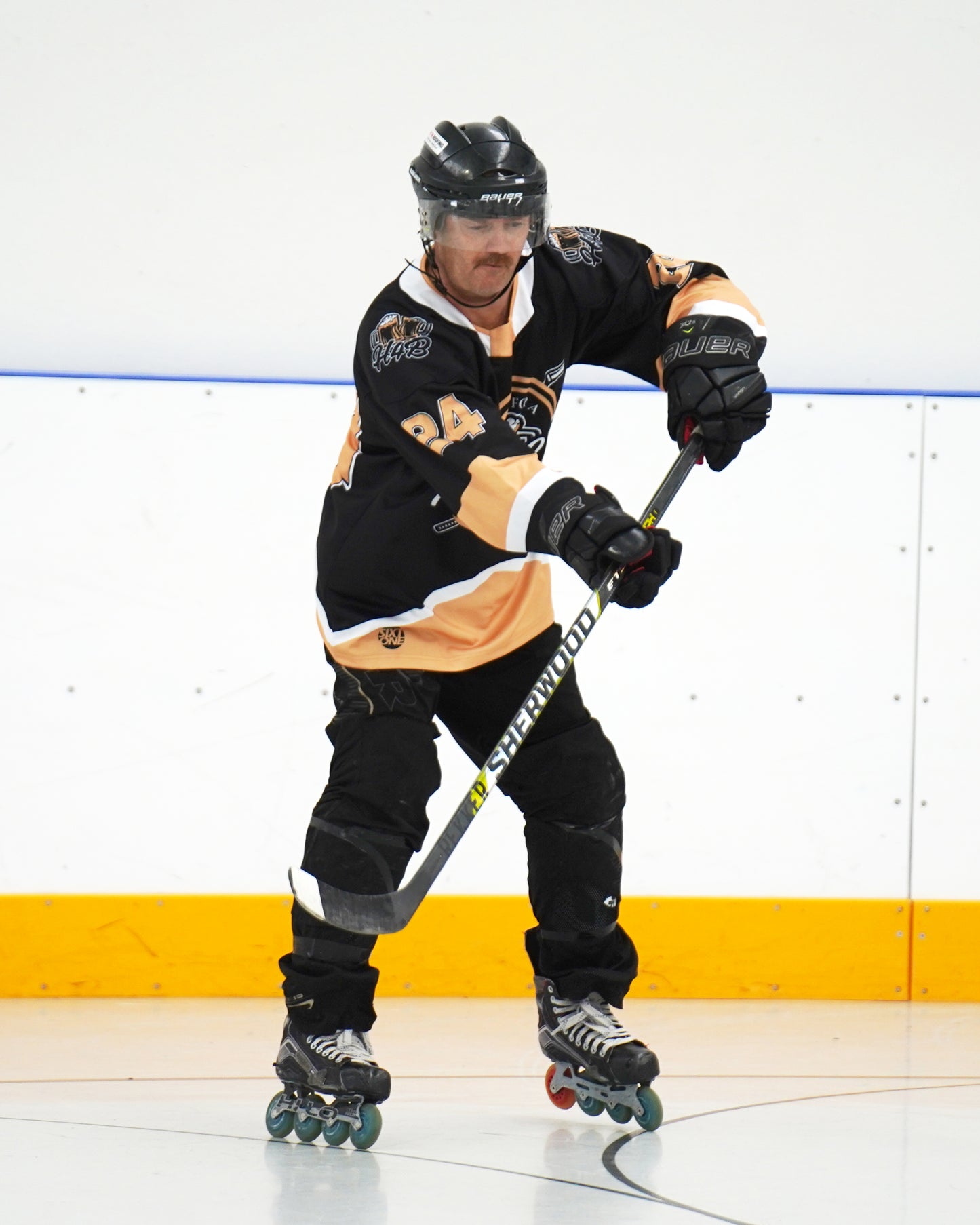 Here For A Beer Inline Hockey Jersey Action Shot