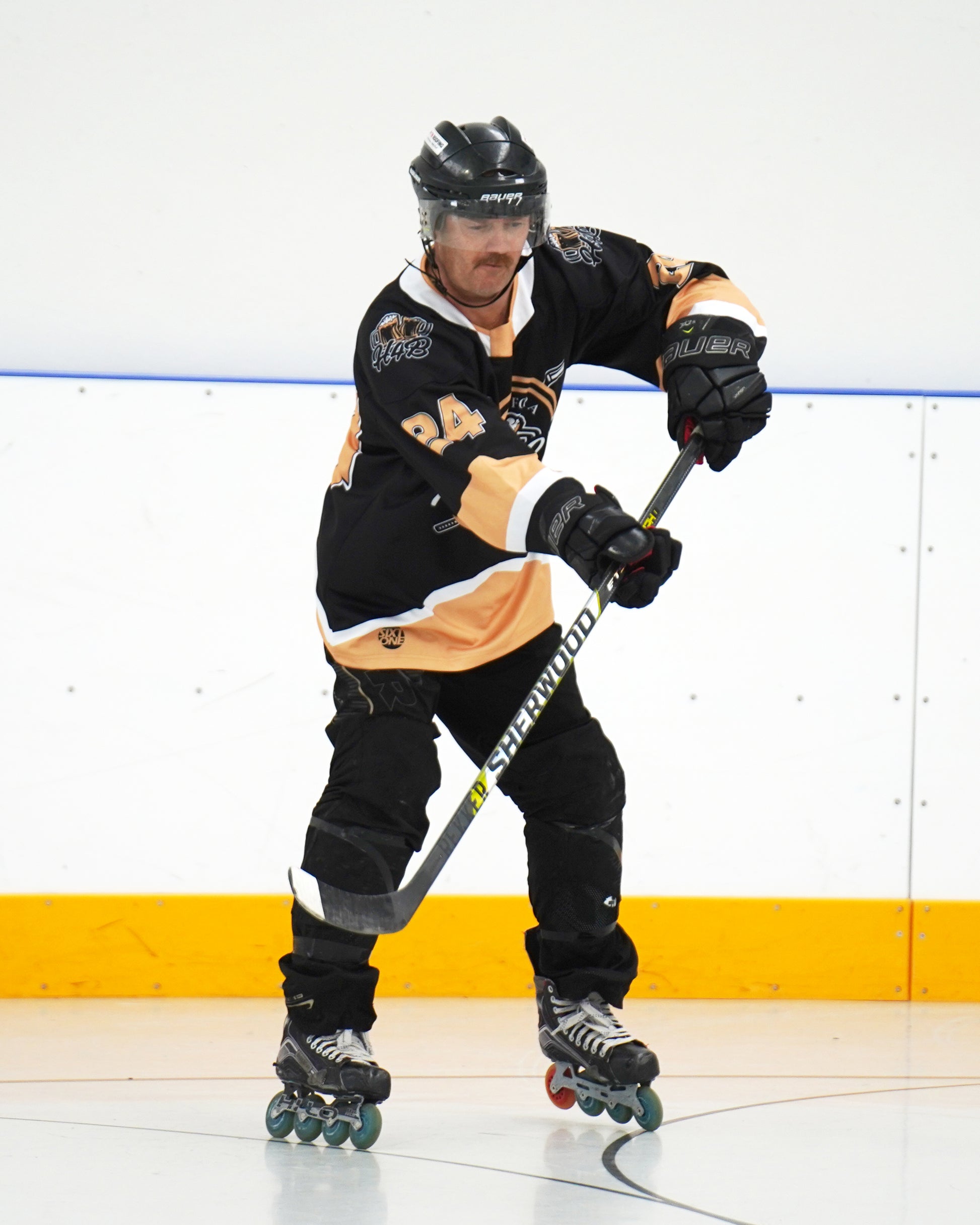 Here For A Beer Inline Hockey Jersey Action Shot