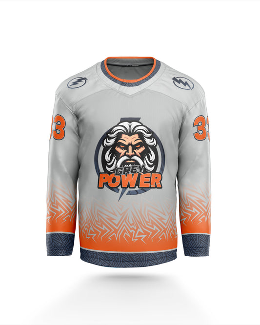 Grey Power Inline Hockey Jersey KIHL Rink Wars Front