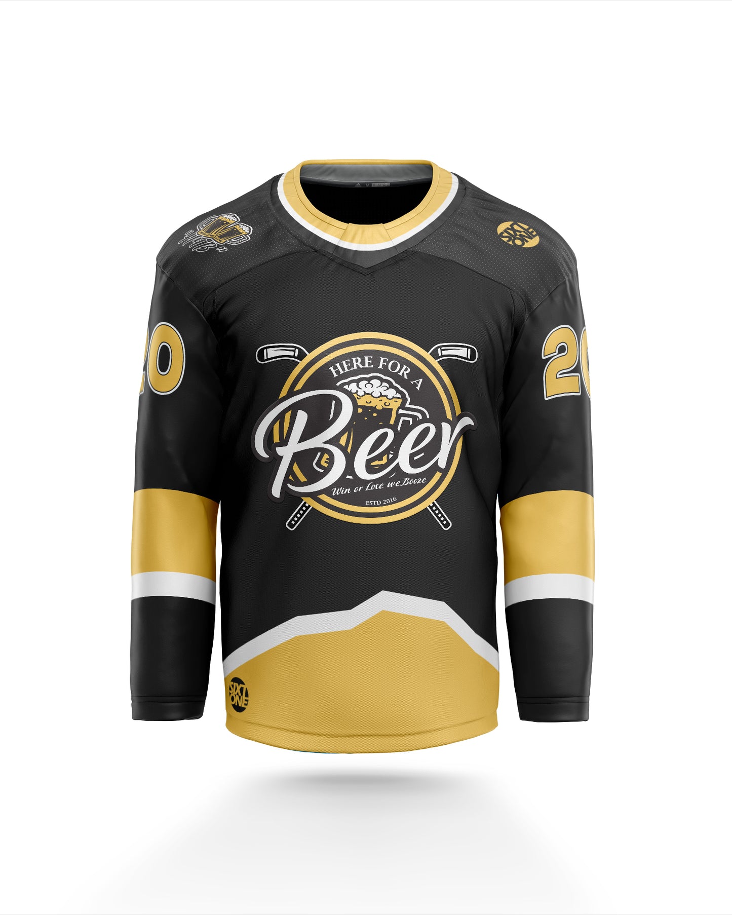 Here For A Beer Inline Hockey Jersey Front