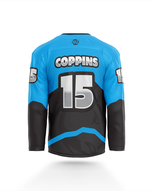 Mount Maunganui Mustangs Inline Hockey Jersey Blue Rear Back