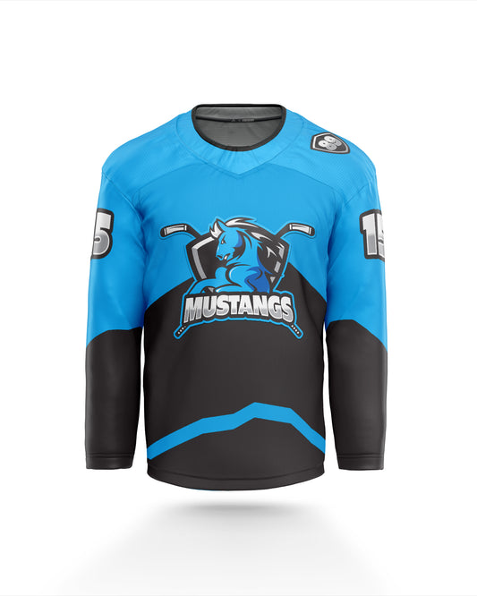 Mount Maunganui Mustangs Inline Hockey Jersey Blue Dark Front